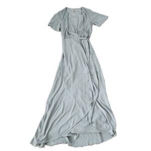 Show Me‎ Your Mumu Sophia Wrap Dress Sage Green Full Length Size Small